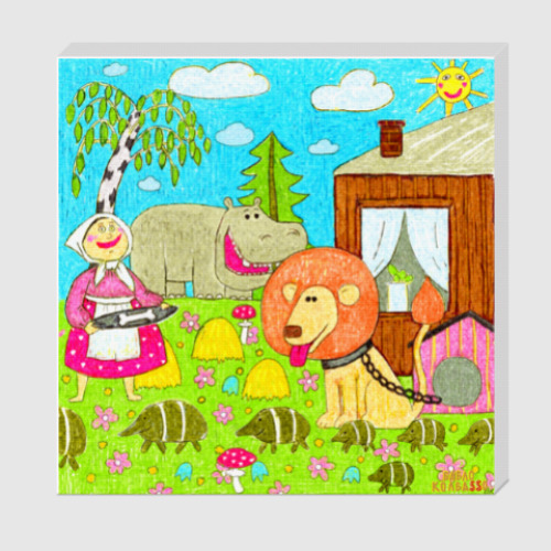 Холст с принтом На деревню бабушке