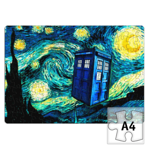 Пазл с принтом ТАРДИС Ван-Гога