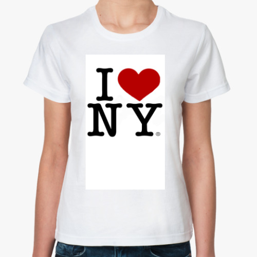 Классическая футболка с принтом I love NY