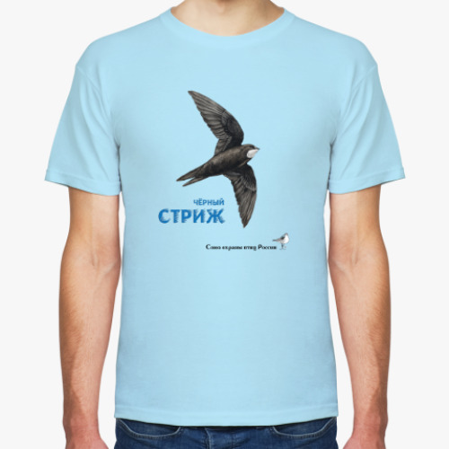 Футболка с принтом Чёрный стриж