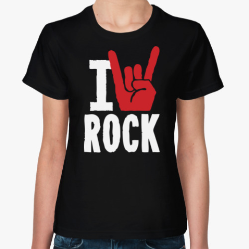 Женская футболка с принтом I Love Rock