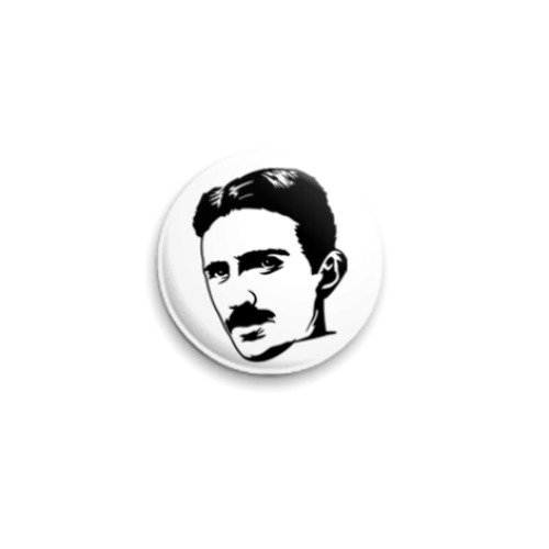 Значок 25мм с принтом Tesla