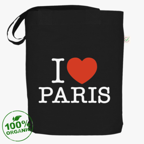 Сумка шоппер с принтом I love Paris