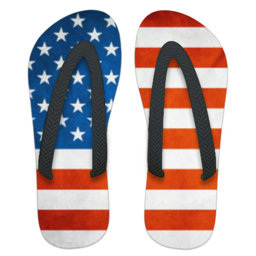 Шлепанцы (сланцы) с принтом Американский флаг