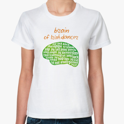 Классическая футболка с принтом Brain