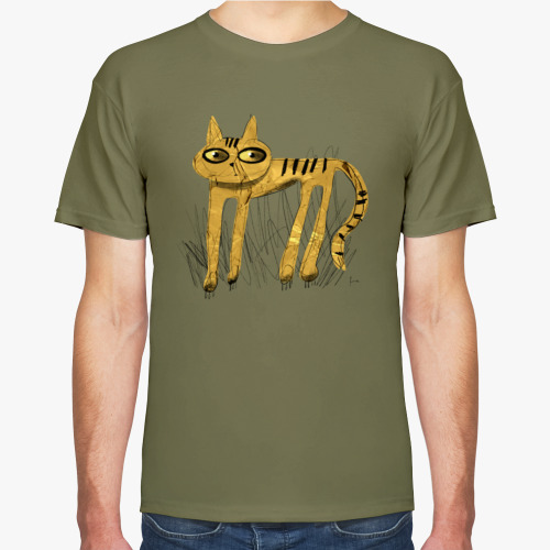 Футболка с принтом Золотой кот