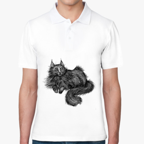 Рубашка поло с принтом Кошка