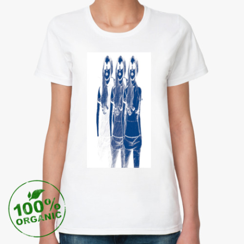 Женская футболка из органик-хлопка с принтом Девушка