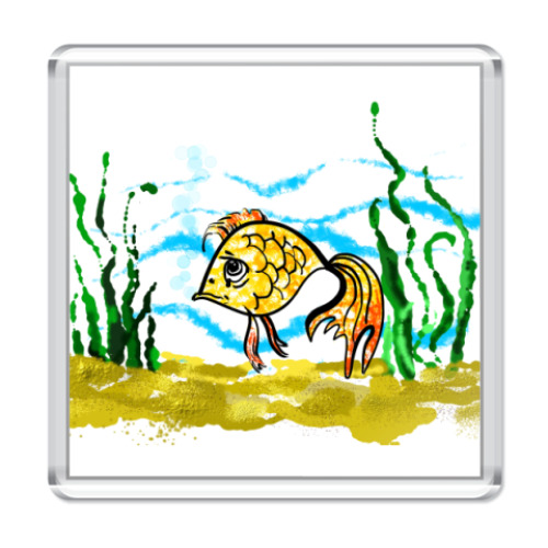 Магнит с принтом Золотая рыбка