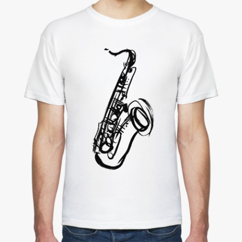 Футболка с принтом саксофон