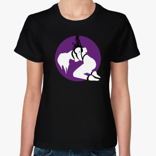 Женская футболка с принтом Шибари силуэт связанной девушки 1vb от M&K ART