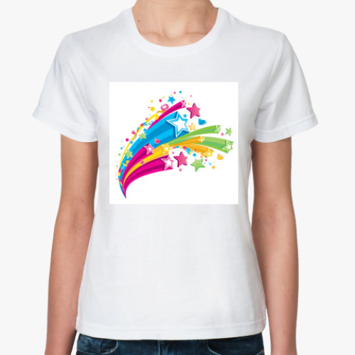 Классическая футболка с принтом  Звездный дождь