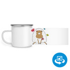 Кружка металлическая белая (круговая запечатка)