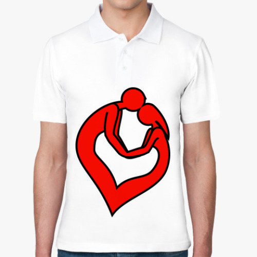 Рубашка поло с принтом Влюбленная пара