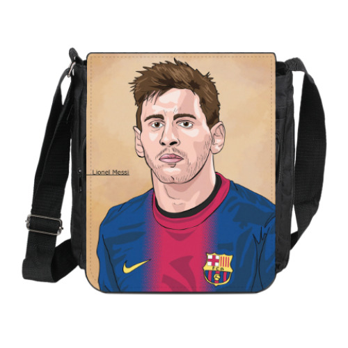 Сумка на плечо (мини-планшет) с принтом Лионель Месси