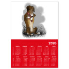 Календарь A2 2026, красный Такса