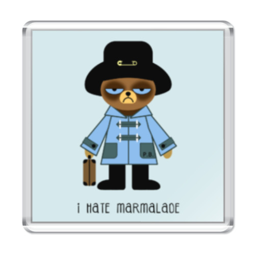 Магнит с принтом Grumpy Paddington