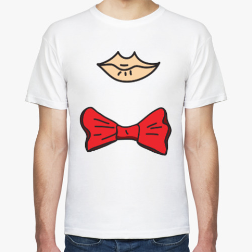 Футболка с принтом Образ с красной бабочкой