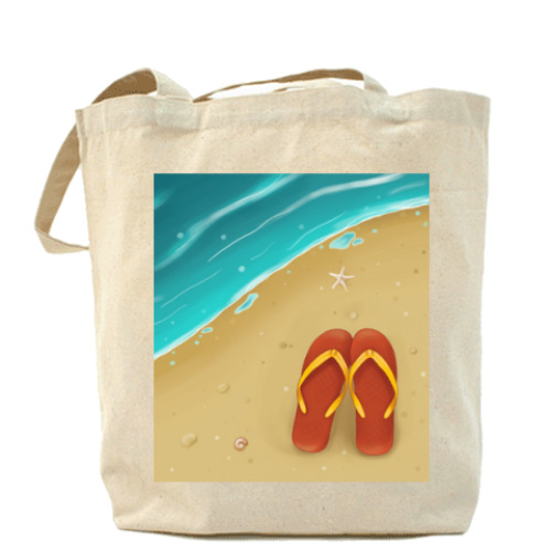 Сумка шоппер с принтом память о жарком лете