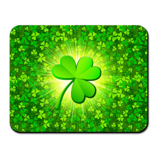 Коврик для мыши с принтом Счастливый клевер