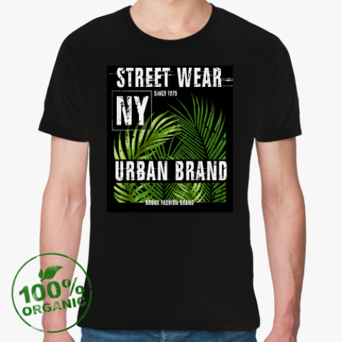 Футболка из органик-хлопка с принтом урбан стиль