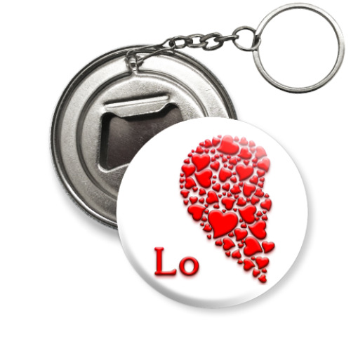 Брелок-открывашка с принтом Половинка Сердца