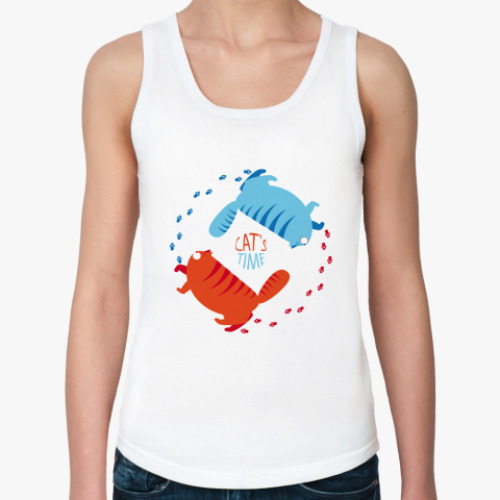Женская майка с принтом  Время котов