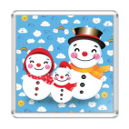 Магнит 6.5 x 6.5 см Семья Снеговиков