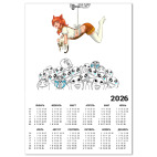 Календарь A3 2026, белый Реактор тян