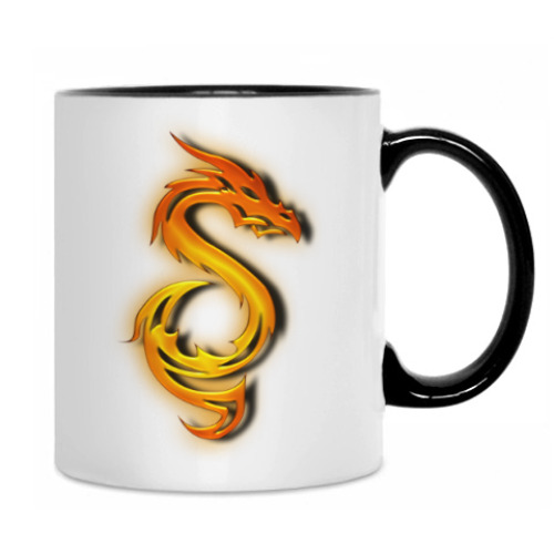 Кружка с принтом Огненный дракон