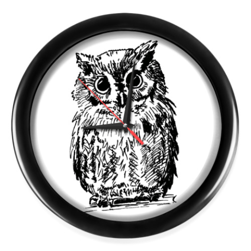 Настенные часы с принтом Сова