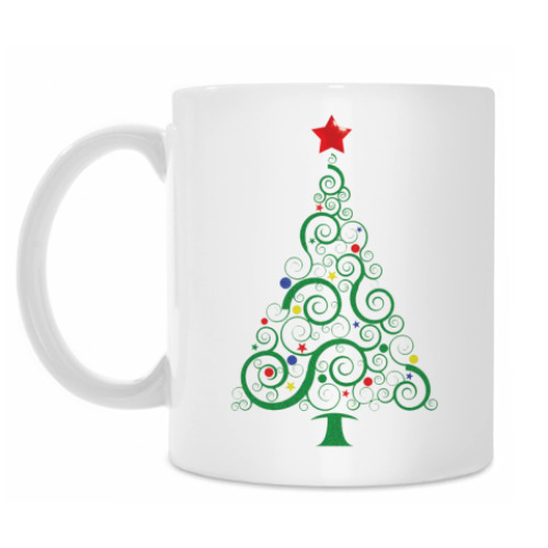 Кружка с принтом Новогодняя Елка
