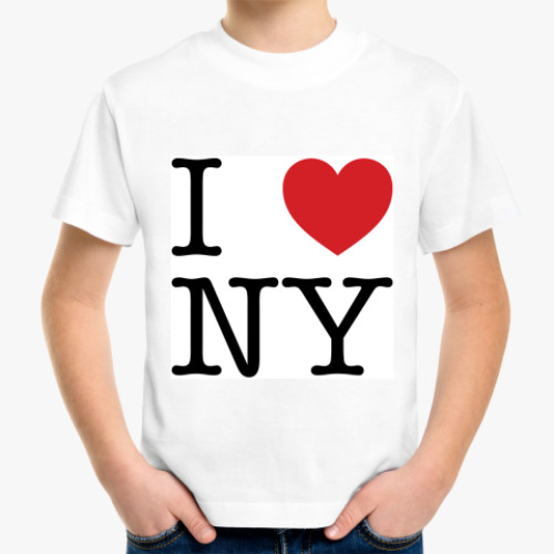 Детская футболка с принтом I love NY