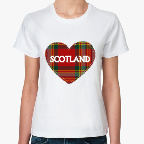 Классическая футболка с принтом Love Scotland