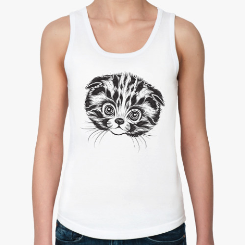 Женская майка с принтом кот