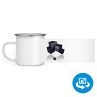 Кружка металлическая белая (круговая запечатка)