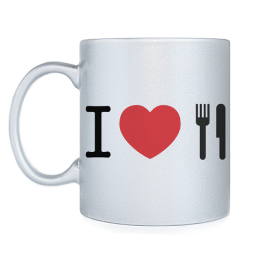 Кружка с принтом Я люблю есть