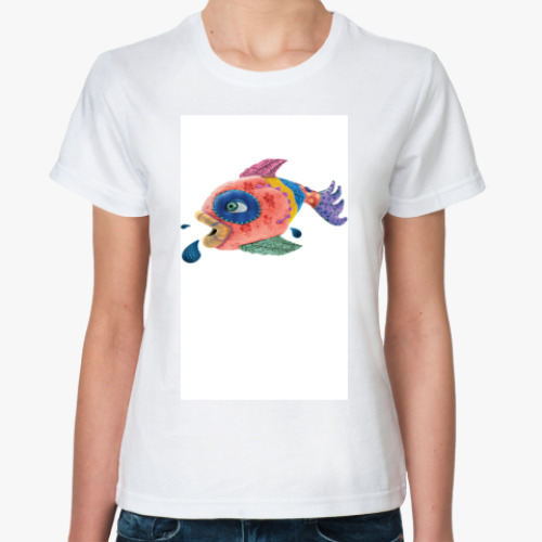 Классическая футболка с принтом  Рыбка