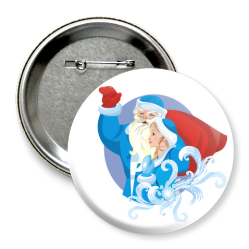 Значок 75мм с принтом Вестники Нового Года