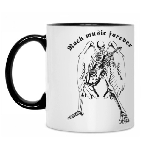Кружка с принтом Rock music forever