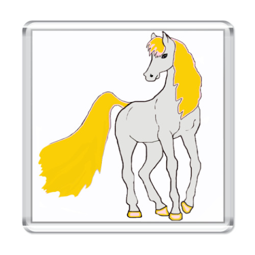 Магнит с принтом лошадка