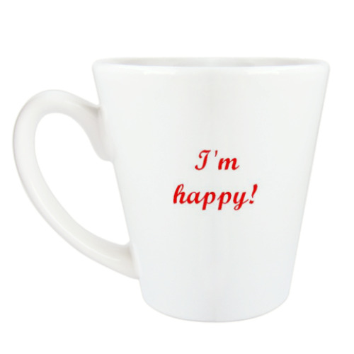 Чашка Латте с принтом 'Happy'