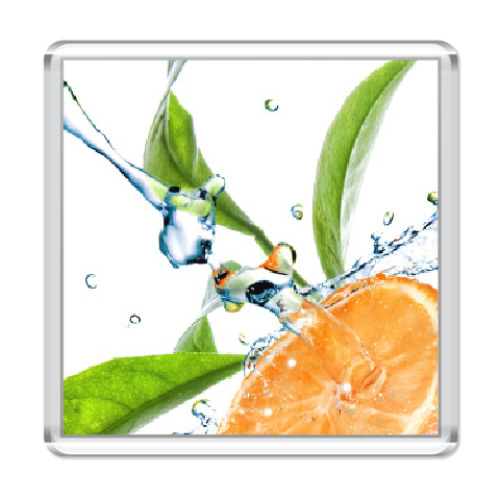 Магнит с принтом Сочный апельсин