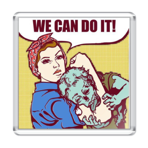 Магнит с принтом Зомби