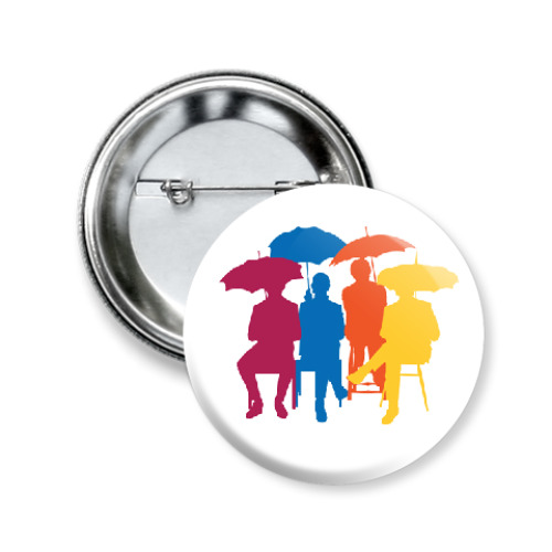 Значок 50мм с принтом  English Rain