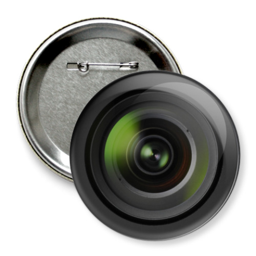 Значок 75мм с принтом объектив