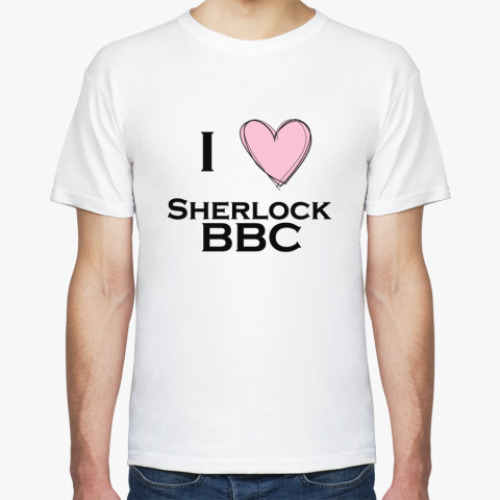 Футболка с принтом I love sherlock bbc