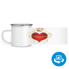 Кружка металлическая белая (круговая запечатка)