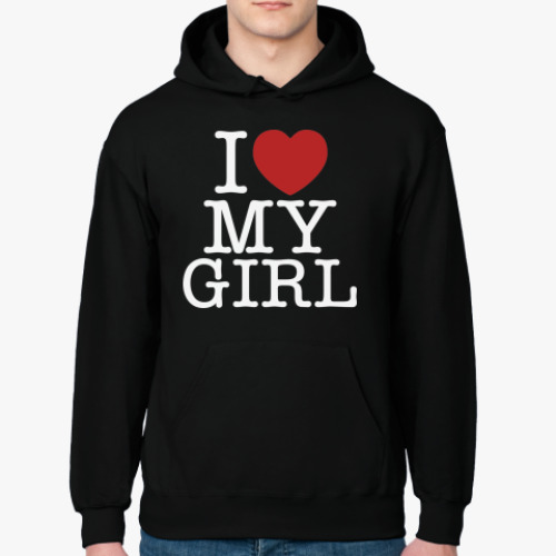 Толстовка худи с принтом I love my Girl