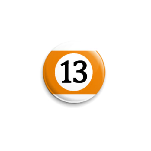 Значок 25мм с принтом  бильярдный шар